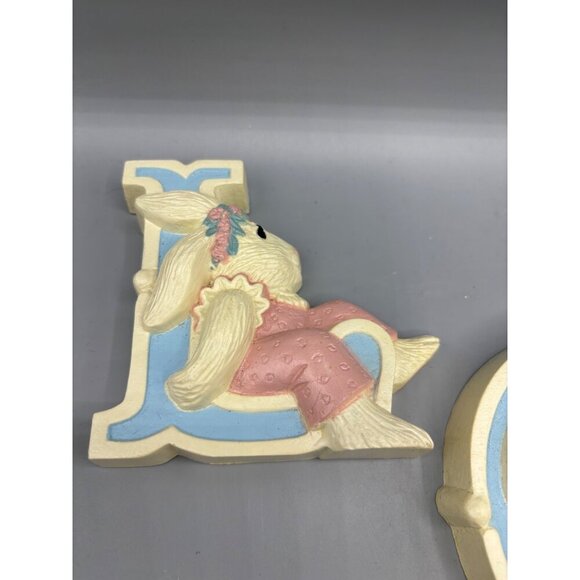 Vtg 80s Homco Bunny Wall Letters "LOVE" Pastel Decor Nursery Pastel - Picture 2 of 8